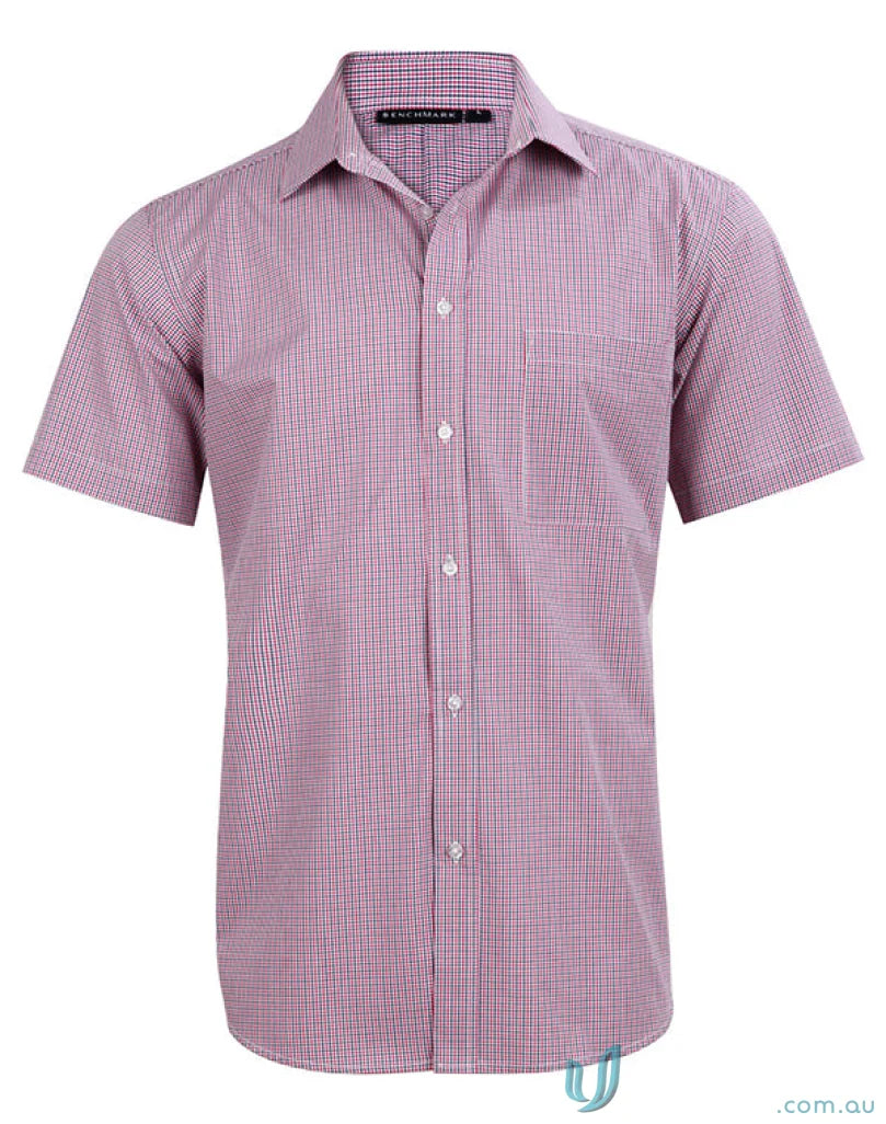 Winning Spirit Mini Gingham S/S Shirt in tone mini gingham with buttons and short sleeves