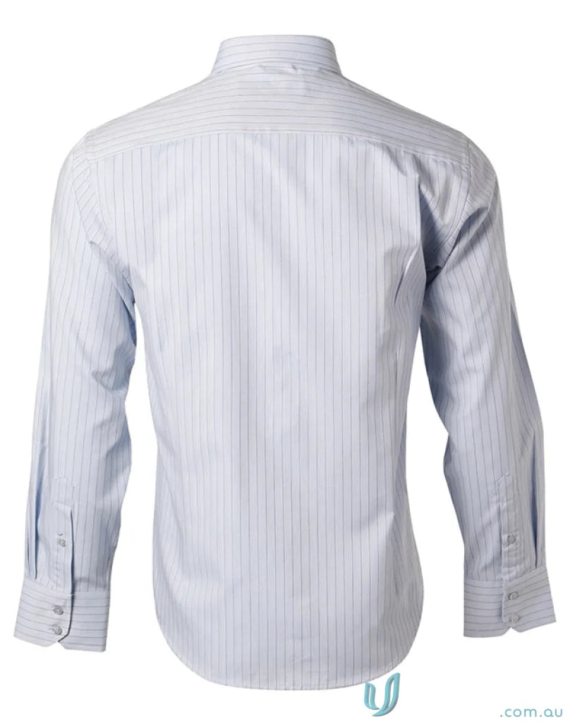 Men’s workwear Winning Spirit Pin Stripe Shirt in bs17 pin stripe long-sleeved style