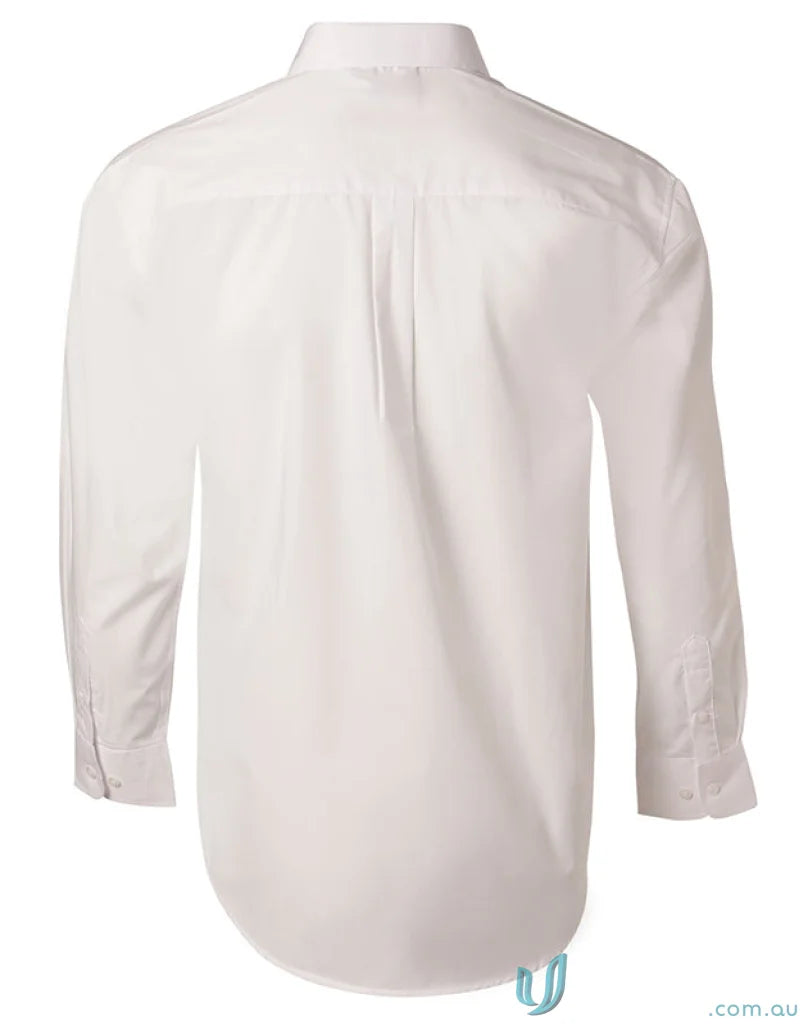 White long-sleeved mens poplin shirt from Winning Spirit Poplin LS Shirt collection