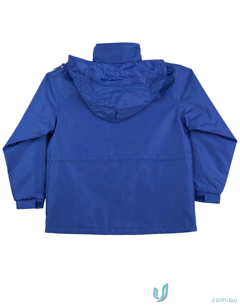 Blue hooded jacket from Winning Spirit jk01 stadium jacket water-repellent oxford shell workwear solution