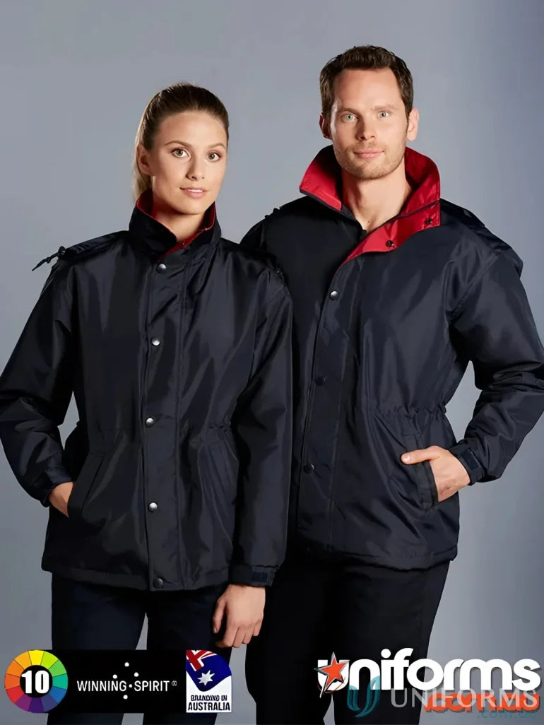 Matching navy and red Winning Spirit Unisex Stadium Jacket jk01 stadium jacket water-repellent oxford shell workwear solution