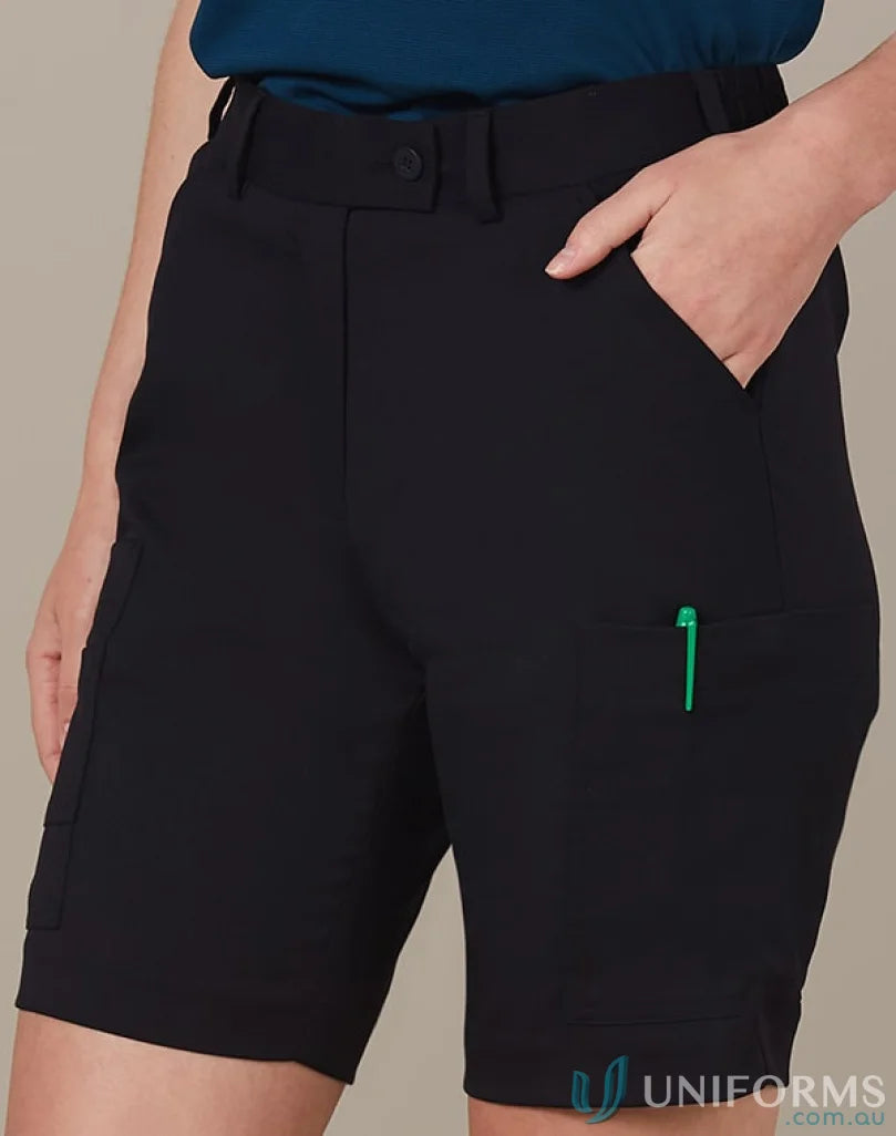Black women’s shorts with visible right pocket from Winning Spirit Utility Cargo Short collection