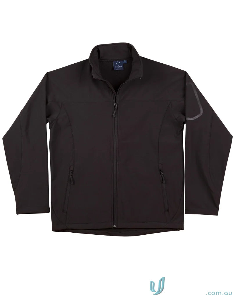 Black Winning Spirit Whistler Softshell Jacket made with bonded softshell fabric jk31 whistler