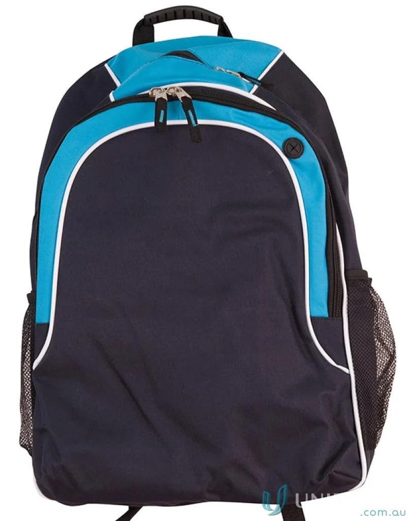 Black and turquoise B5020 Winner Backpack from Winning Spirit Winner with organizer pockets