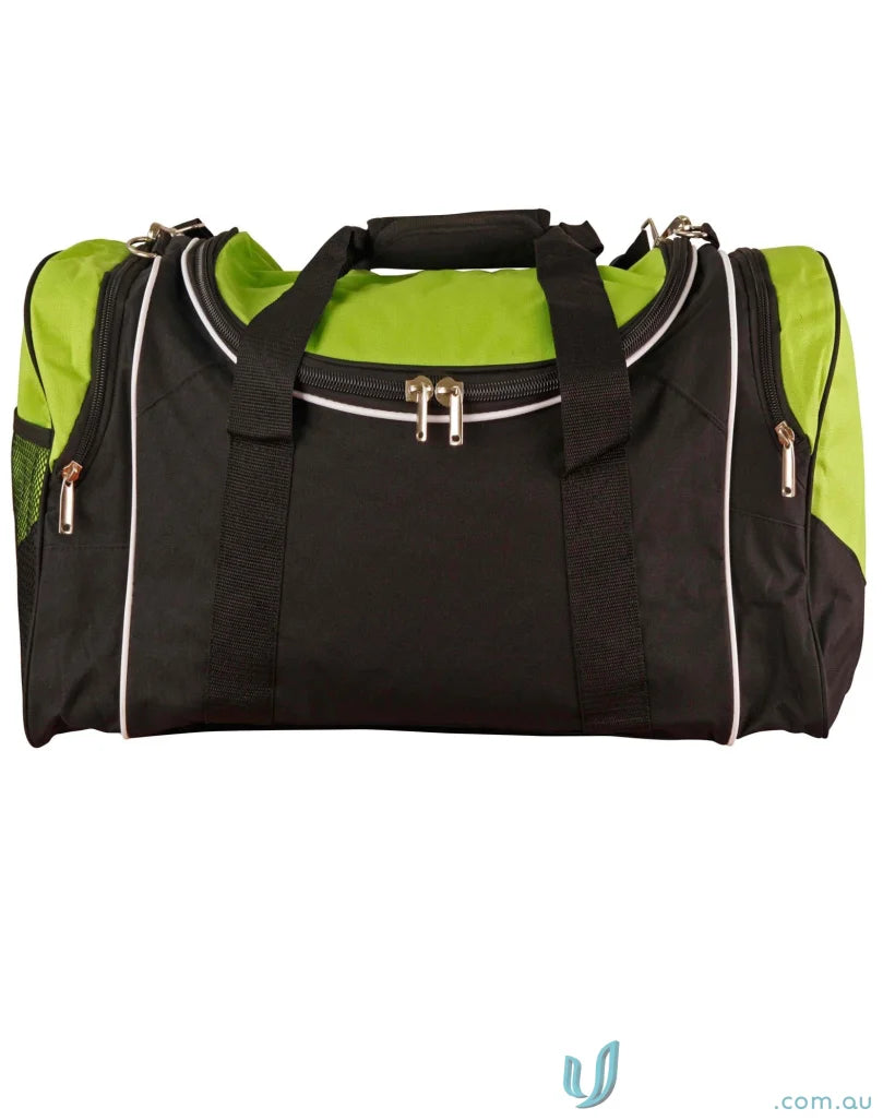 Black and green Winning Spirit Winner Sports Bag, ideal travel bag for sports fans