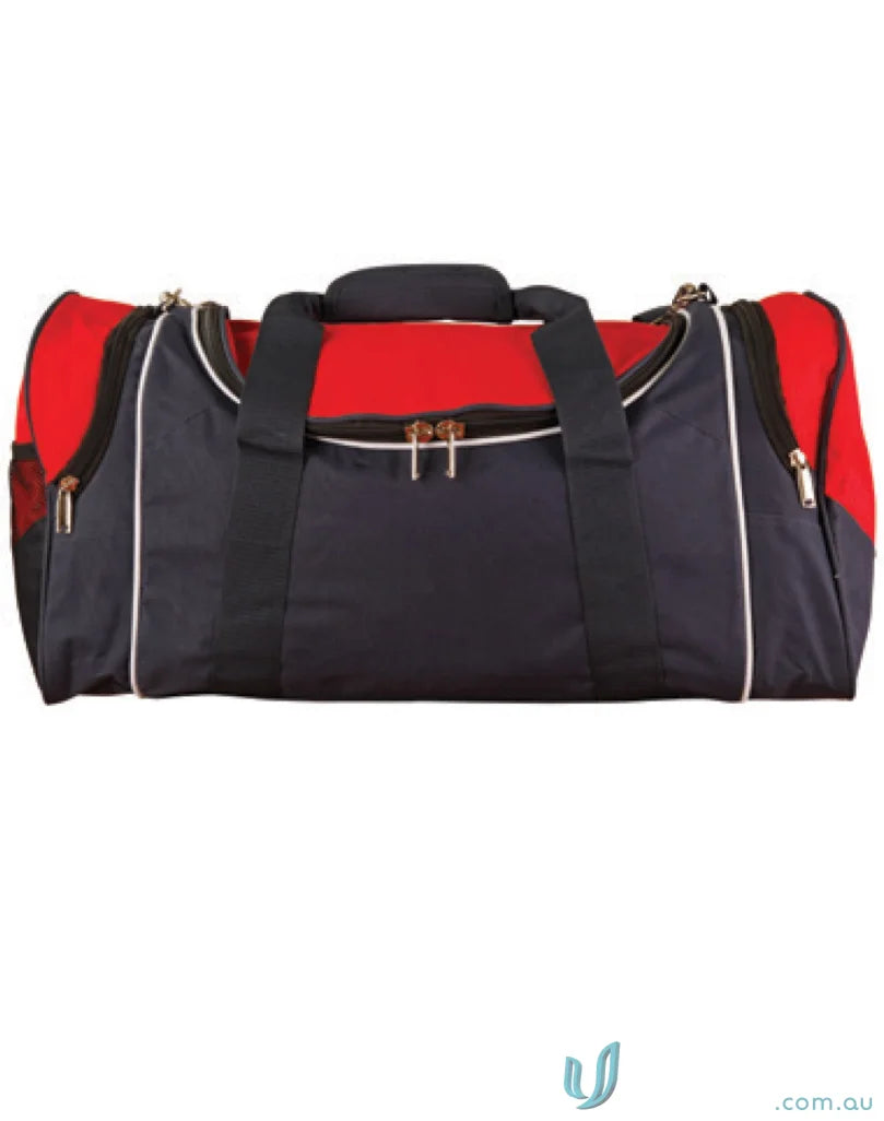 Red and black duffel bag from Winning Spirit Winner Sports Bag, perfect for travel