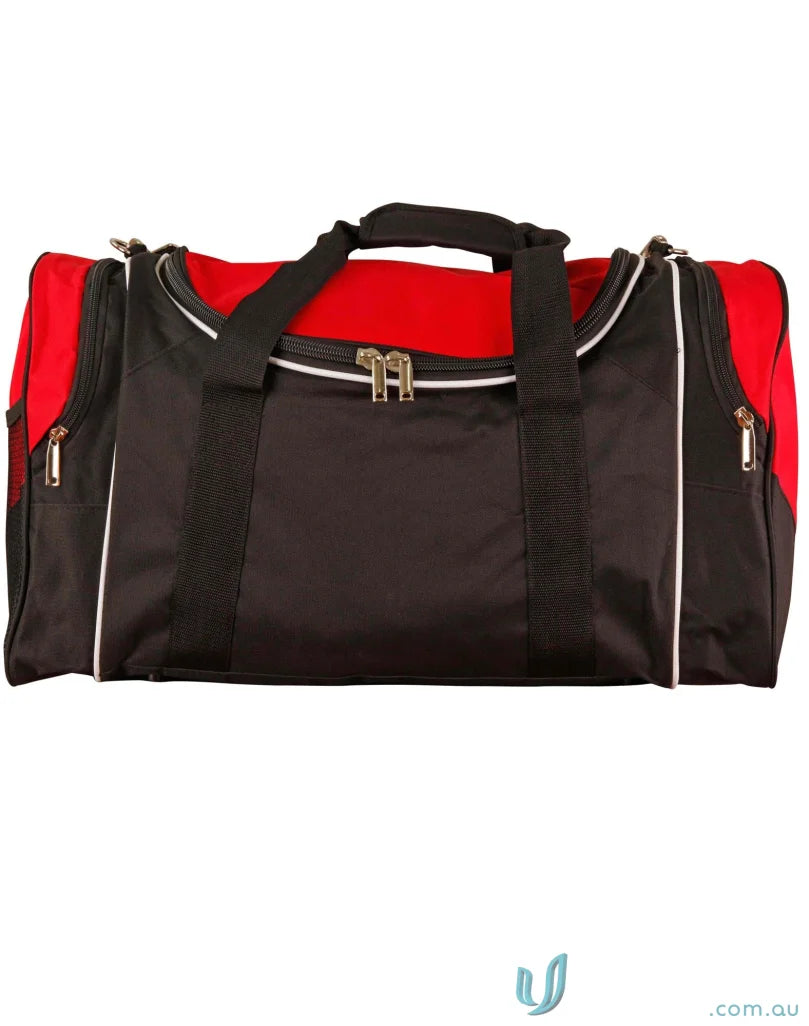 Red and black Winner Sports Bag, perfect travel bag for Winning Spirit fans