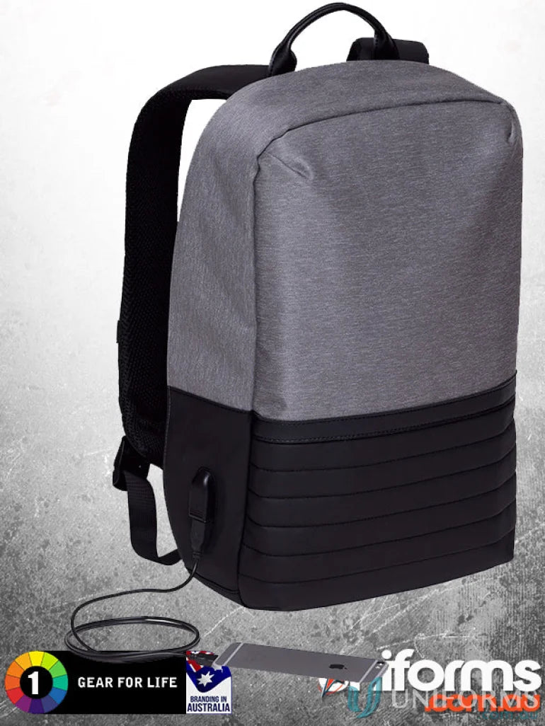 Wired Compu Backpack with ribbed bottom, USB port, perfect for workwear and decoration area