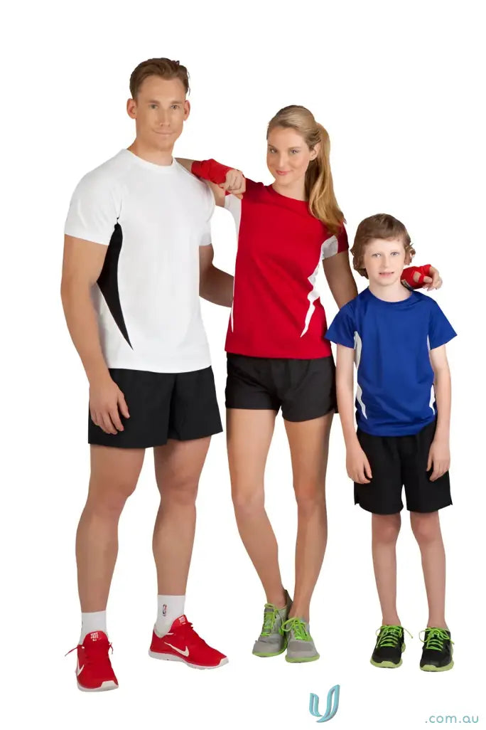 Family enjoying active day in women’s accelerator cool-dry t-shirts outdoors