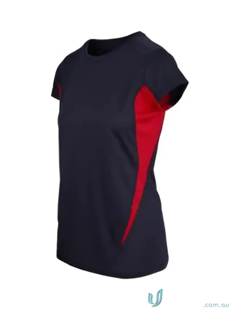 Navy and red Women’s Accelerator Cool-Dry T-Shirt for active women