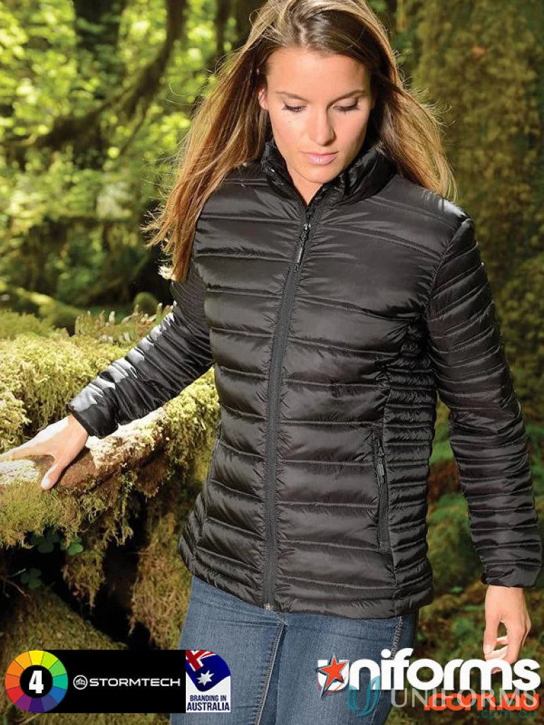 Womens Basecamp Jacket black quilted puffer for staying warm on outdoor adventures