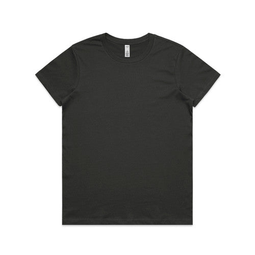Women’s black basic lightweight tee with short sleeves and crew neck