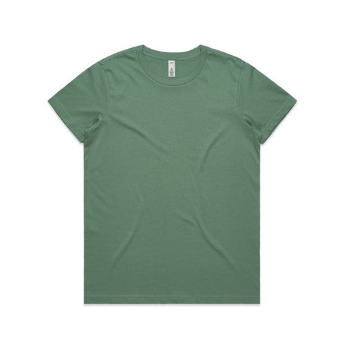 Olive green womens basic lightweight tee with short sleeves and crew neck