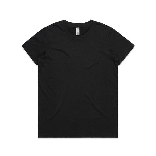Black short-sleeve crew neck basic lightweight tee for women