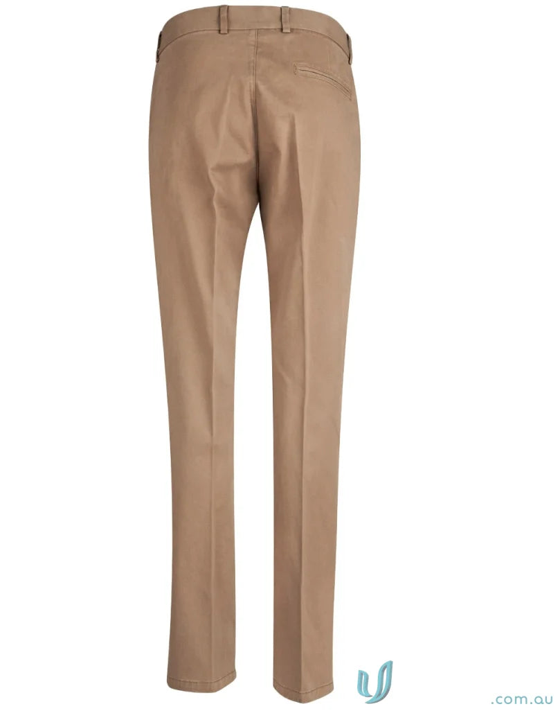 Khaki-colored Womens Boston Chino Pants featuring the classic Boston Chino style