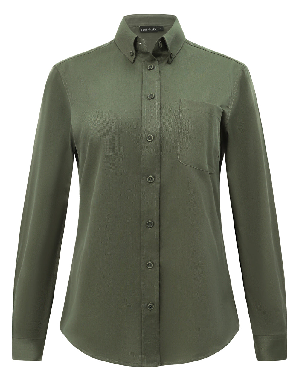 Olive green cotton blend m8009l shirt for professional appearance