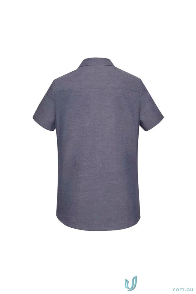 Gray short-sleeved Women’s Charlie SS Shirt showing comfortable fit and hidden bust design