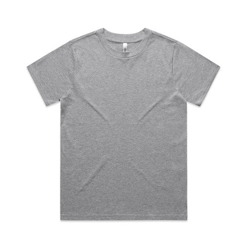 Gray womens classic heavyweight t-shirt with crew neck and short sleeves