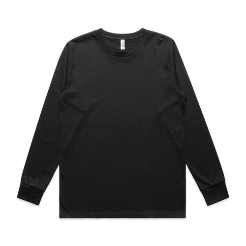 Black womens classic long sleeve tee with ribbed cuffs