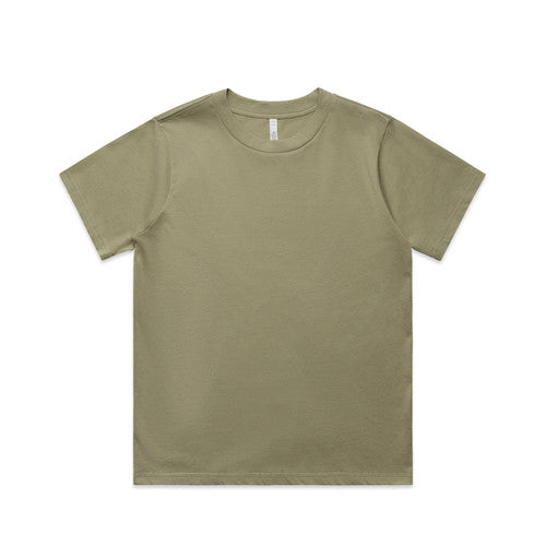Women’s olive green classic minus tee, relaxed fit crew neck t-shirt