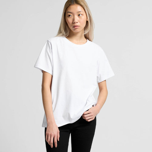 White oversized classic minus tee with asymmetrical hem and short sleeves