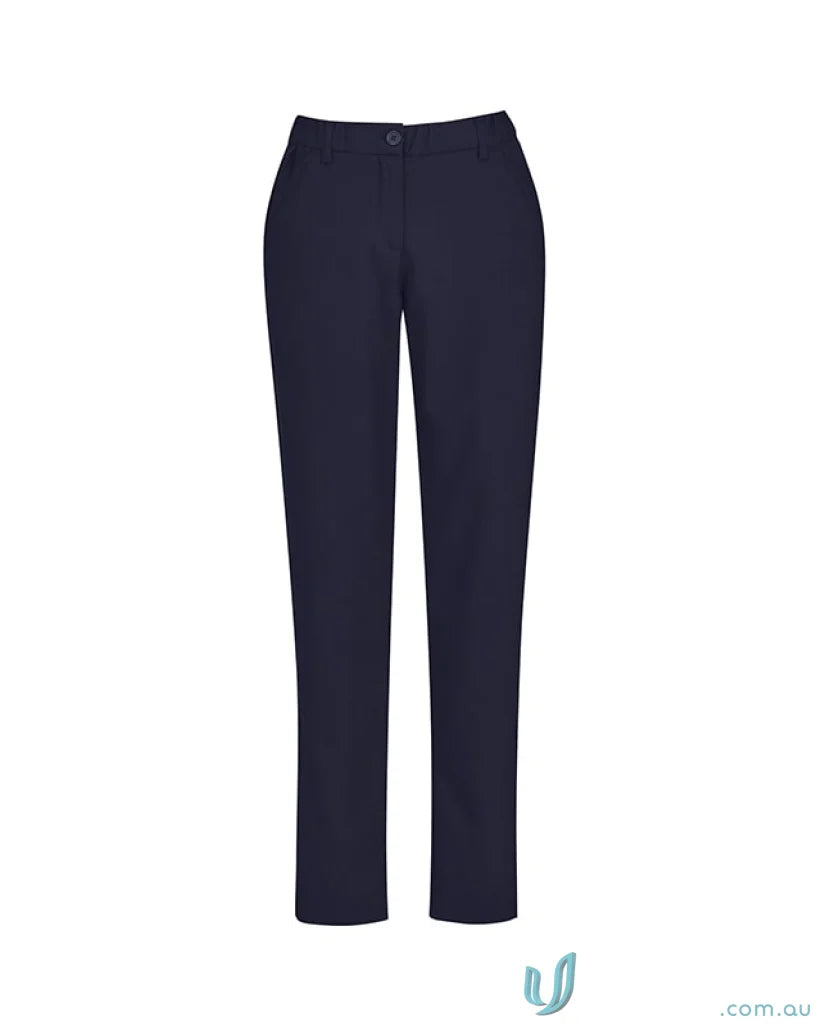 Dark blue womens slim leg pant with bizcare comfort waist for aged care comfort