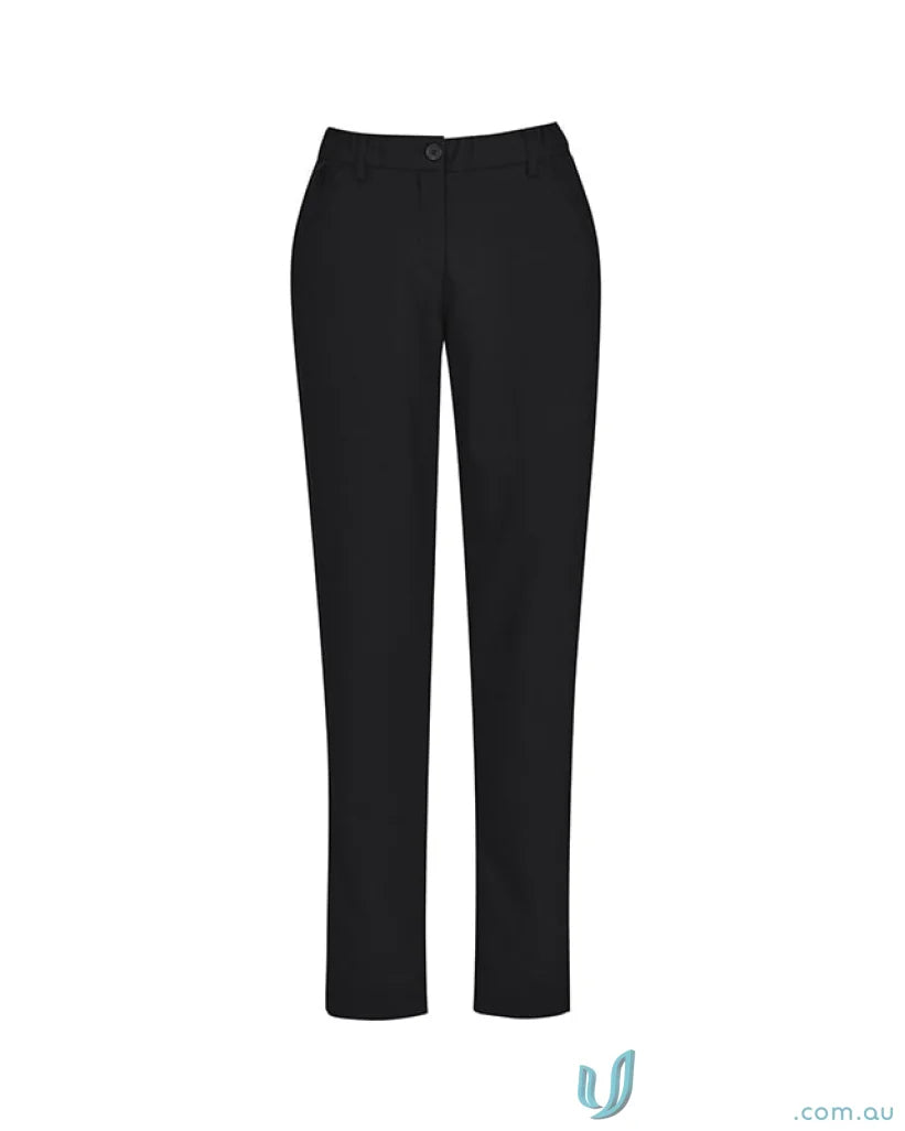 Black slim leg pant with bizcare comfort waist, perfect for aged care wear