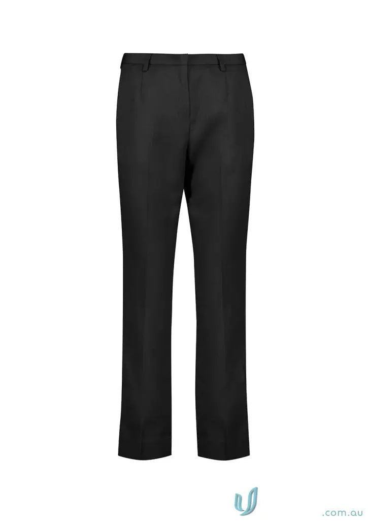 Black dress pants with cool stretch tapered fit and adjustable waist for women