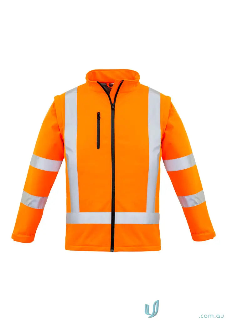 Orange high-vis jacket with reflective stripes from Womens Hi Vis NSW Rail X Back 2-In-1 Softshell Jacket
