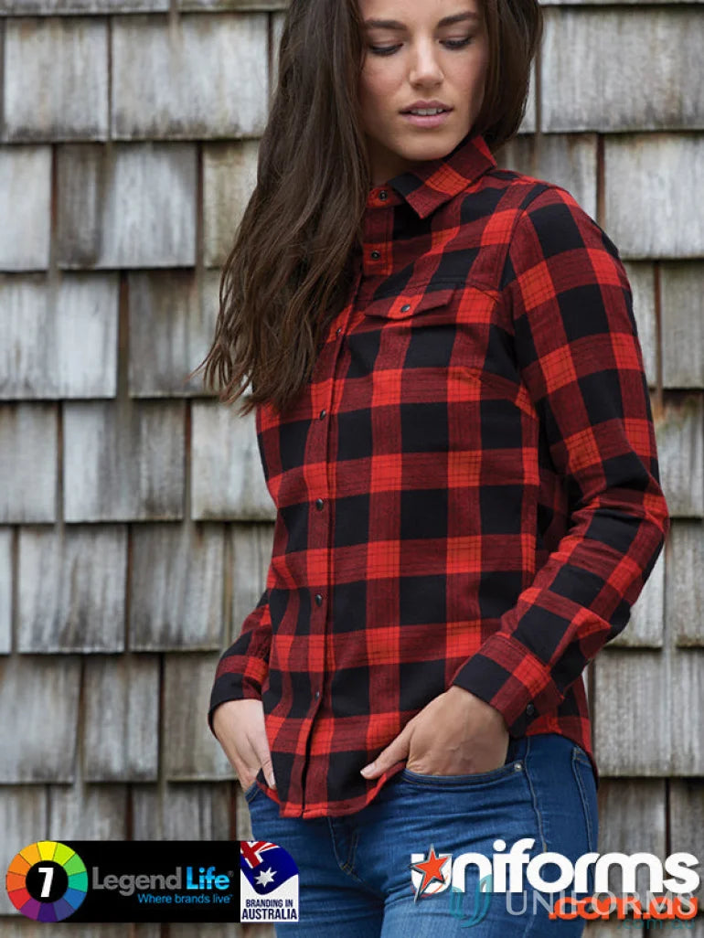 Womens Logan Snap Front Shirt with chest pockets and snap closures, perfect for uniforms