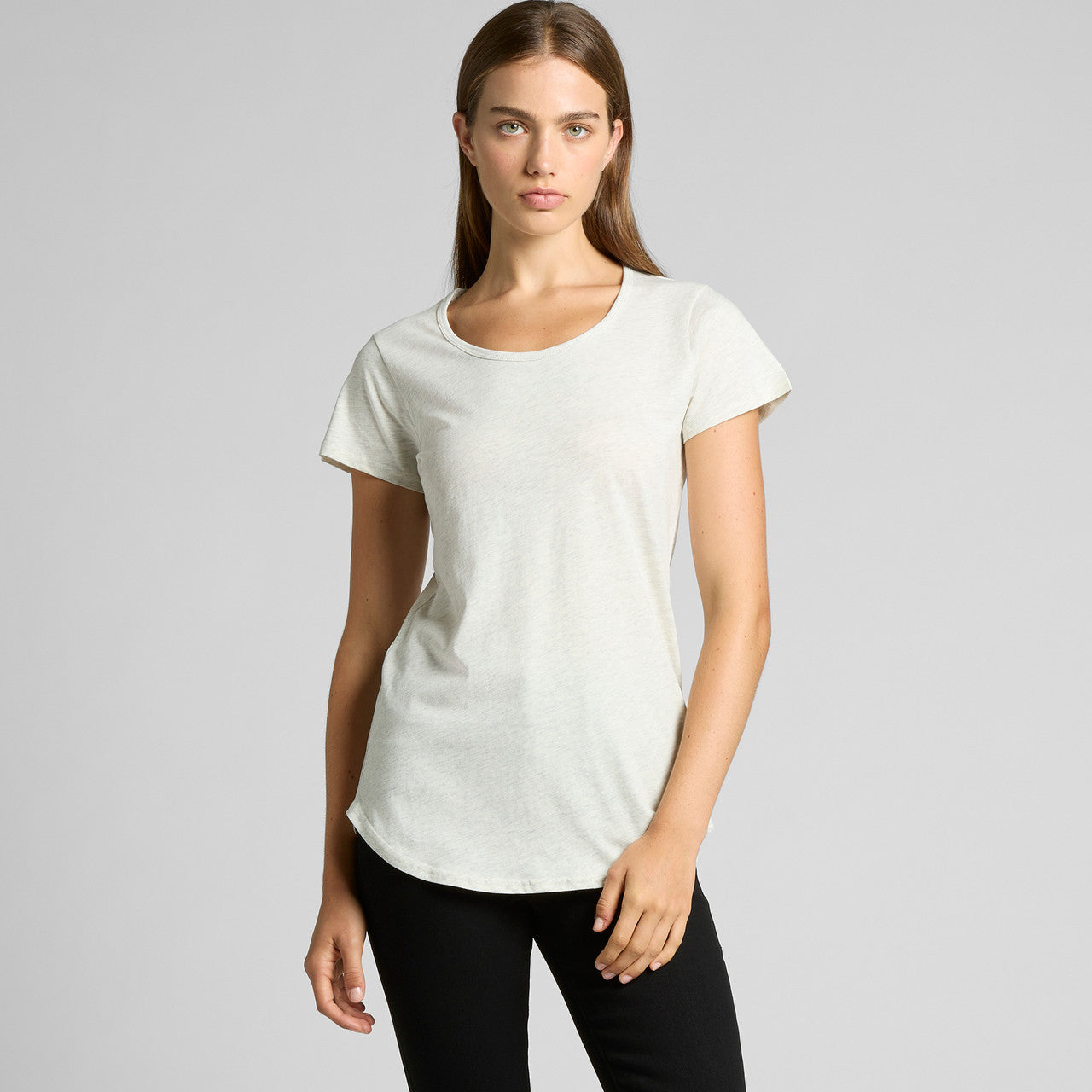 White short-sleeved t-shirt with a crew neck and relaxed fit.