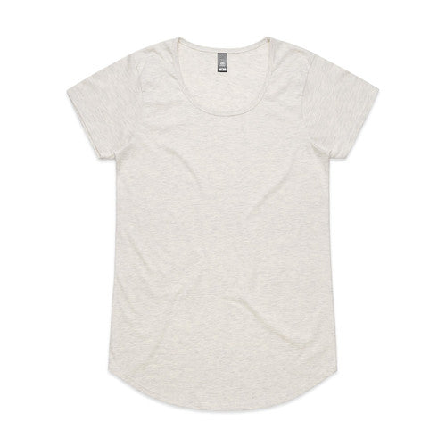 White scoop neck t-shirt with short sleeves and a relaxed fit.