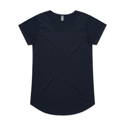 Navy blue v-neck t-shirt with short sleeves and a relaxed fit.