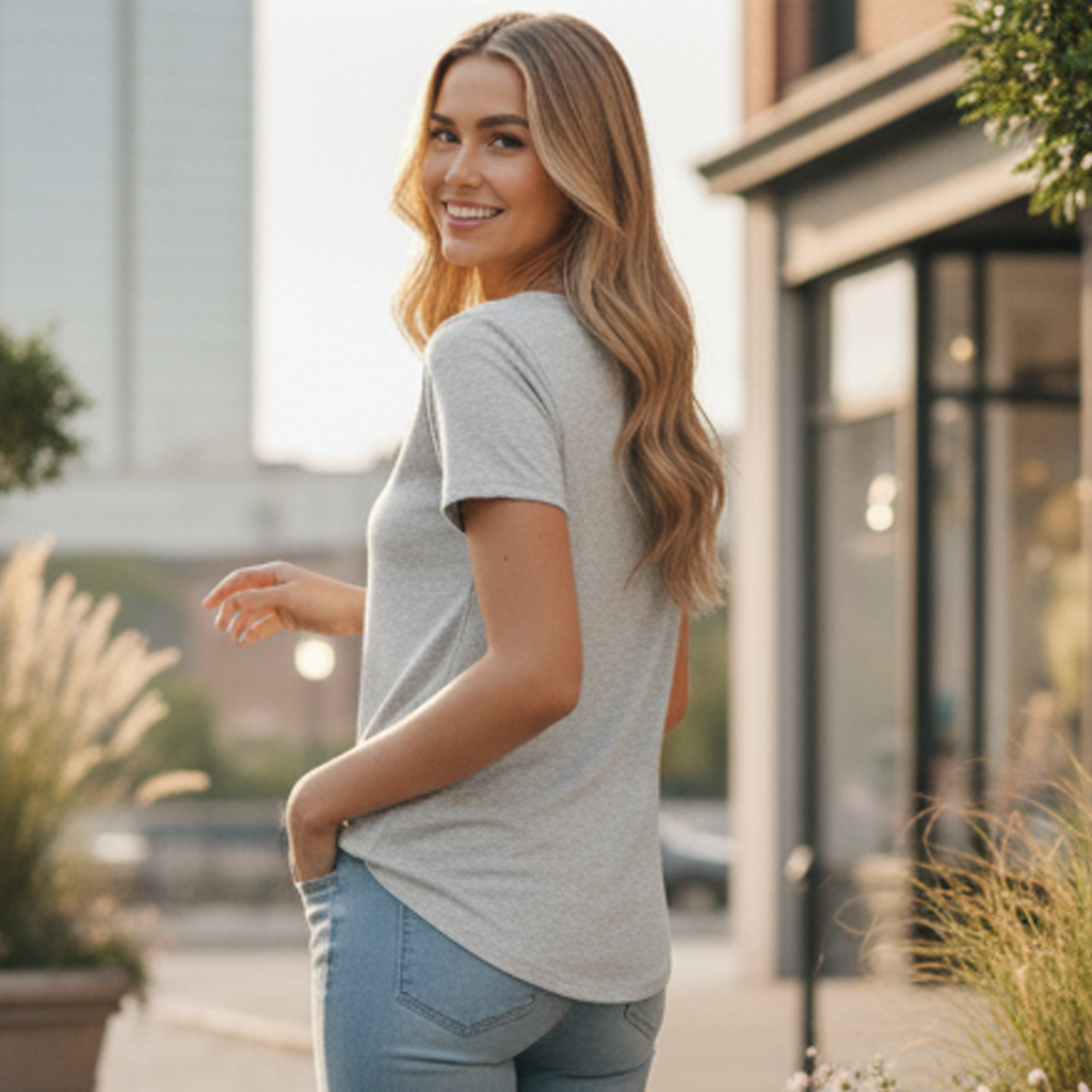 Light gray womens Mali Tee oversized short sleeve t-shirt