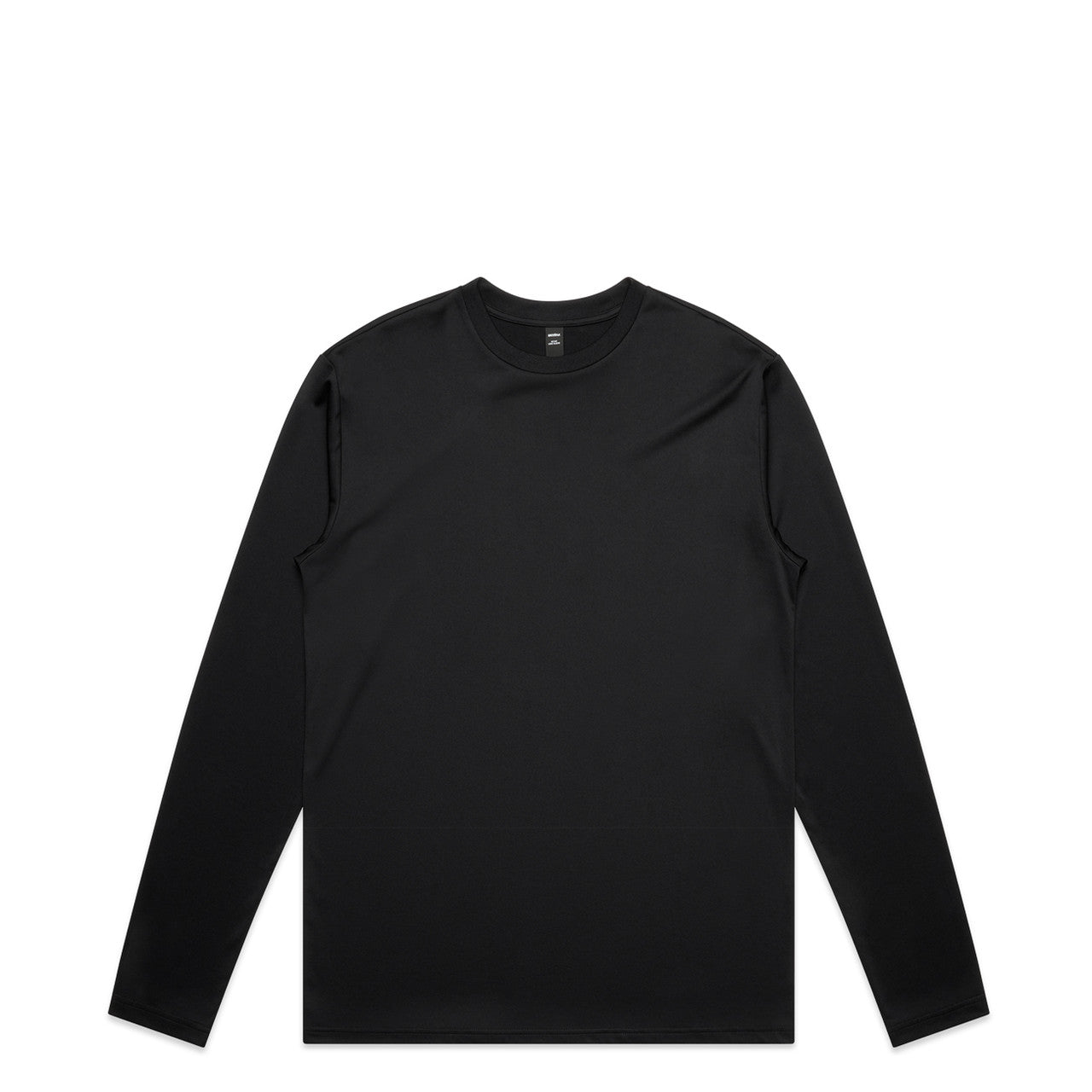 Women’s Maple Active long sleeve tee in black cotton with ribbed cuffs