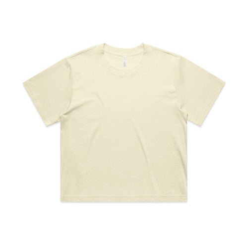 Cream-colored womens Martina Crop Tee with relaxed fit and short sleeves