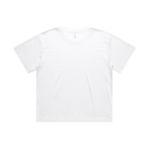 White relaxed fit Martina Crop Tee with short sleeves