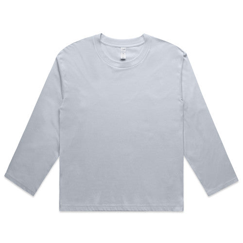Light gray long-sleeved t-shirt with crew neck and ribbed cuffs, made of cotton.