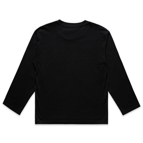 Black long-sleeved t-shirt with a crew neck and ribbed cuffs, made of cotton.