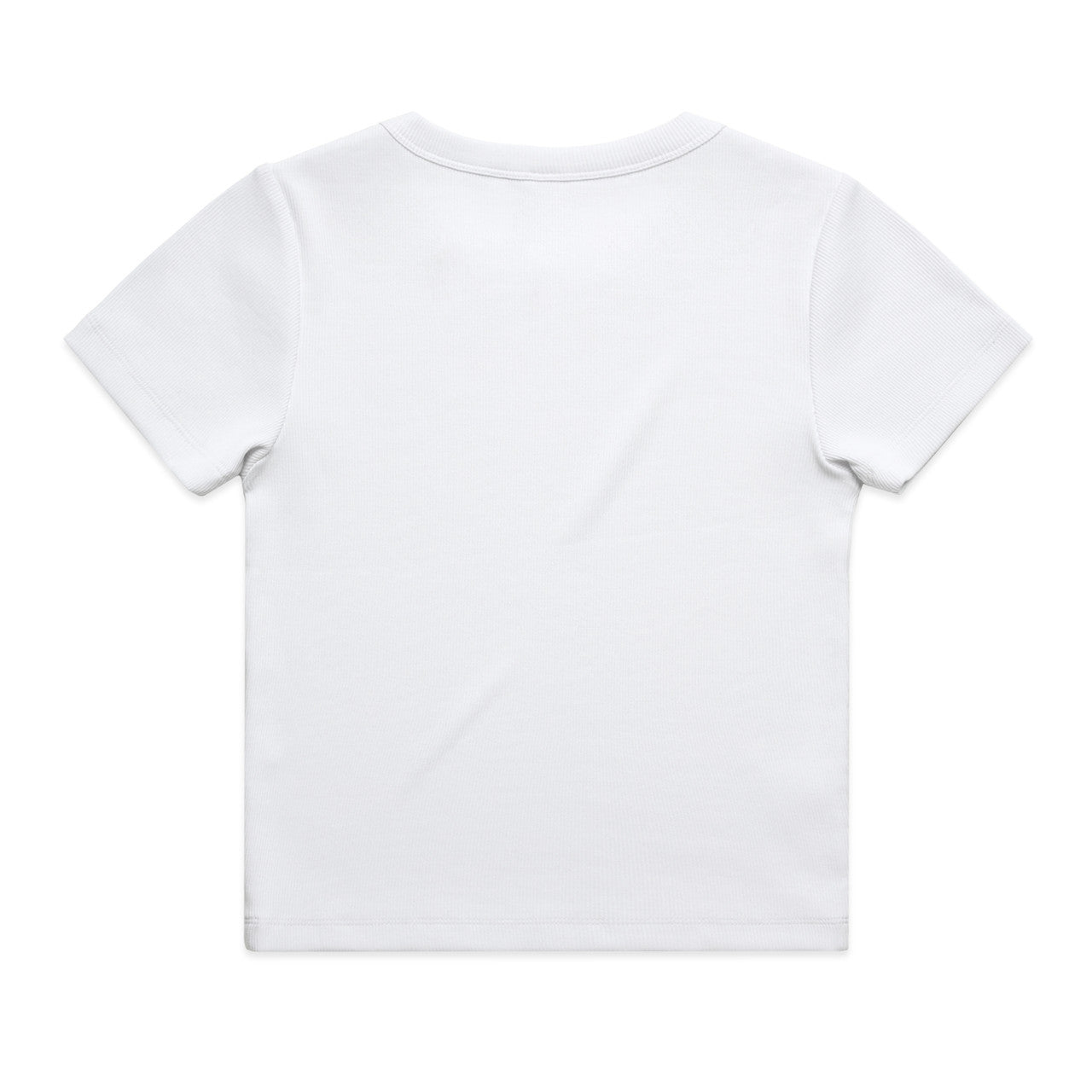 Women’s organic rib knit tee: white short-sleeve round neck t-shirt