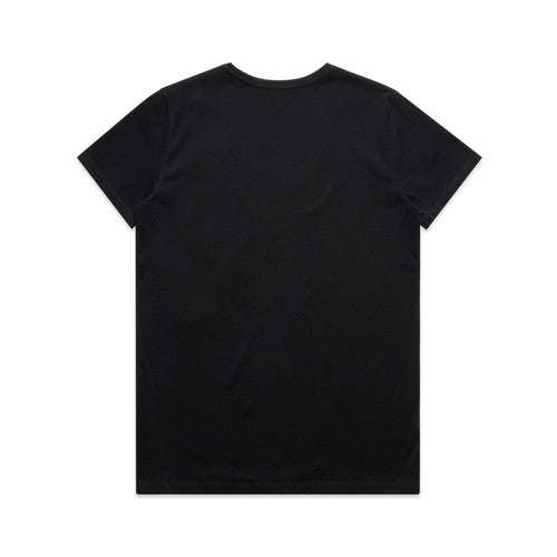 Womens premium soft v-neck tee in black with short sleeves
