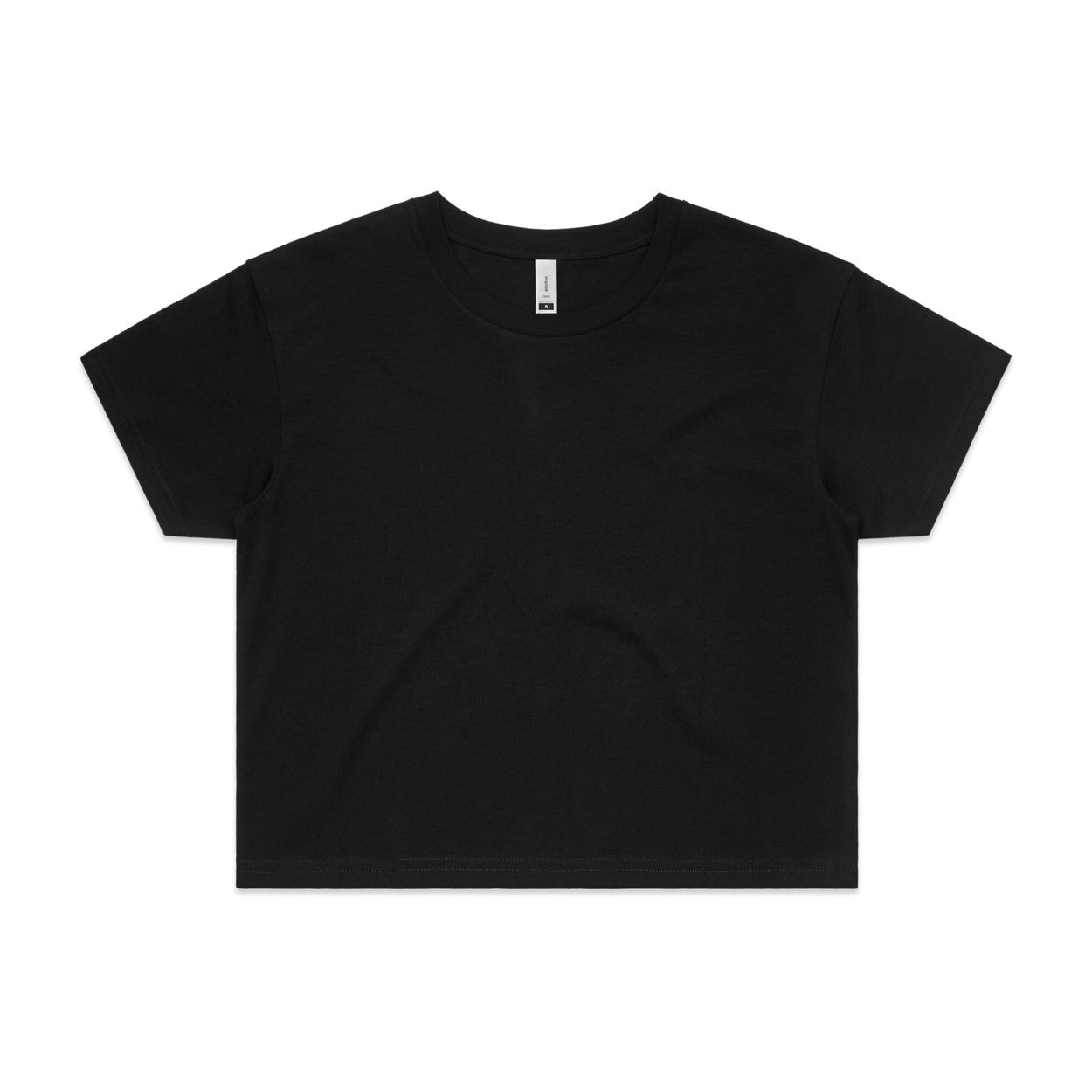 Black Puma relaxed fit crop tee, cropped short sleeve round neck shirt
