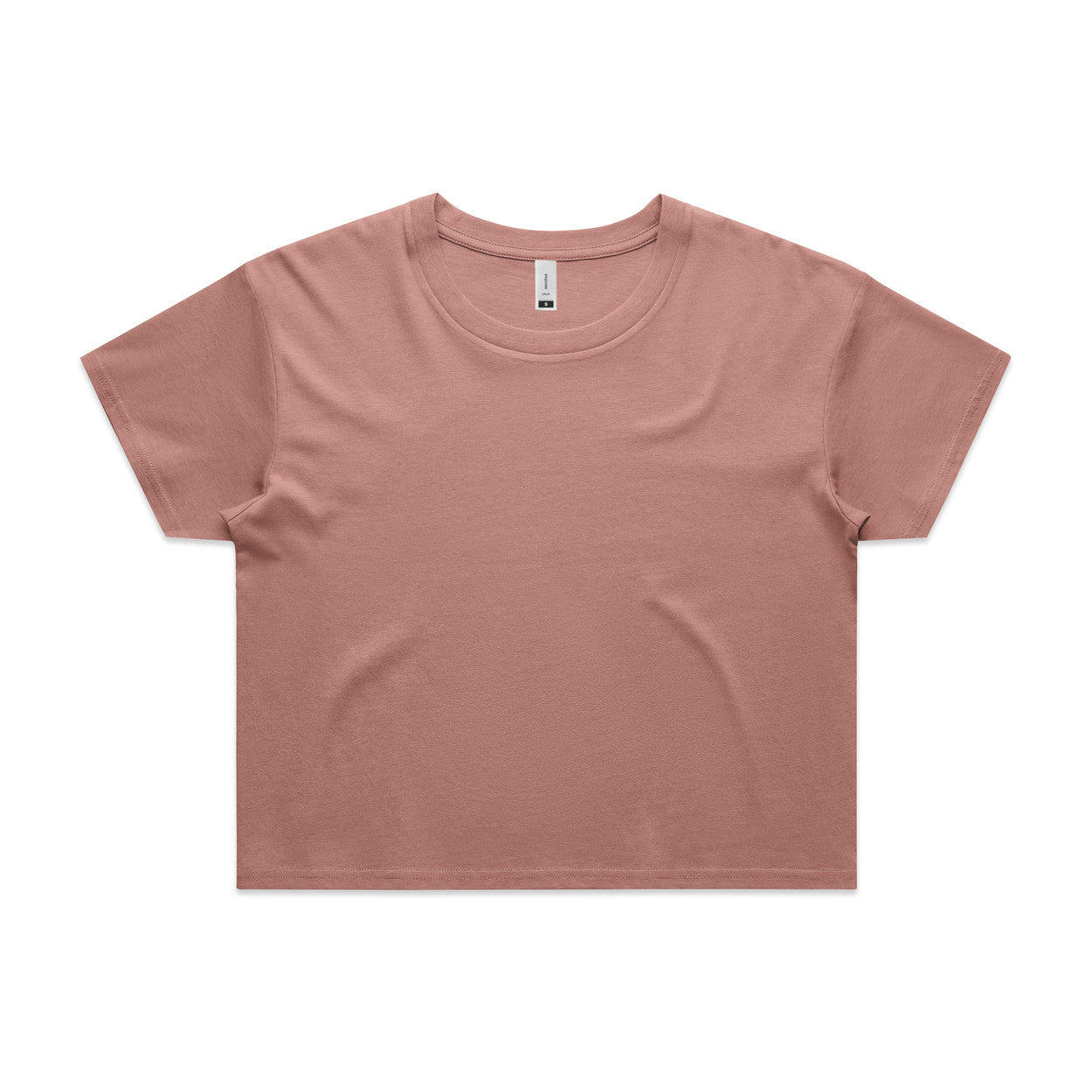 Dusty rose relaxed fit crop tee in soft cotton with short sleeves