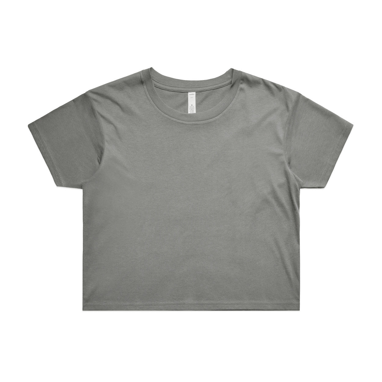 Gray relaxed fit crop tee for women, short sleeves