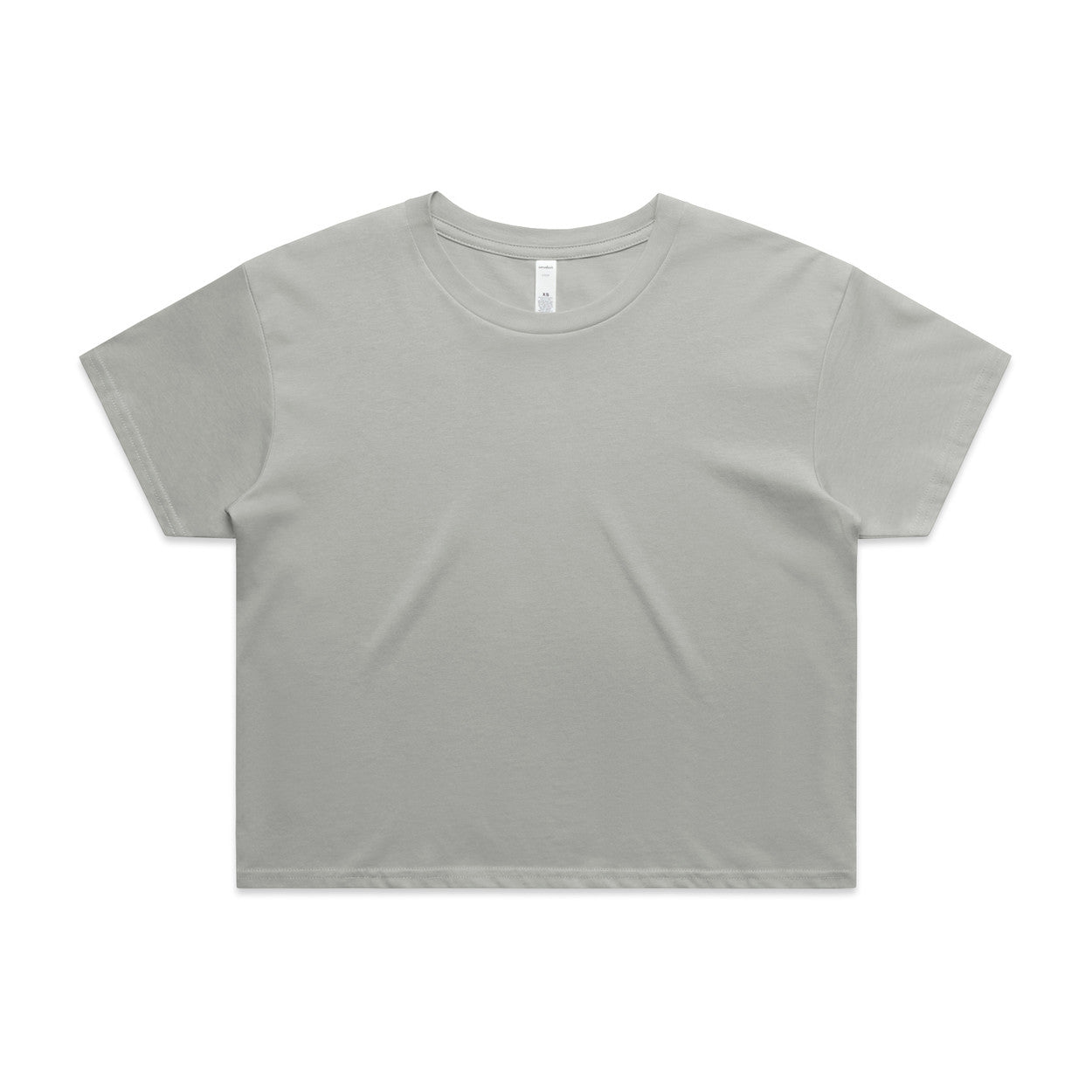 Gray relaxed fit crop tee for women, short sleeves and crew neck
