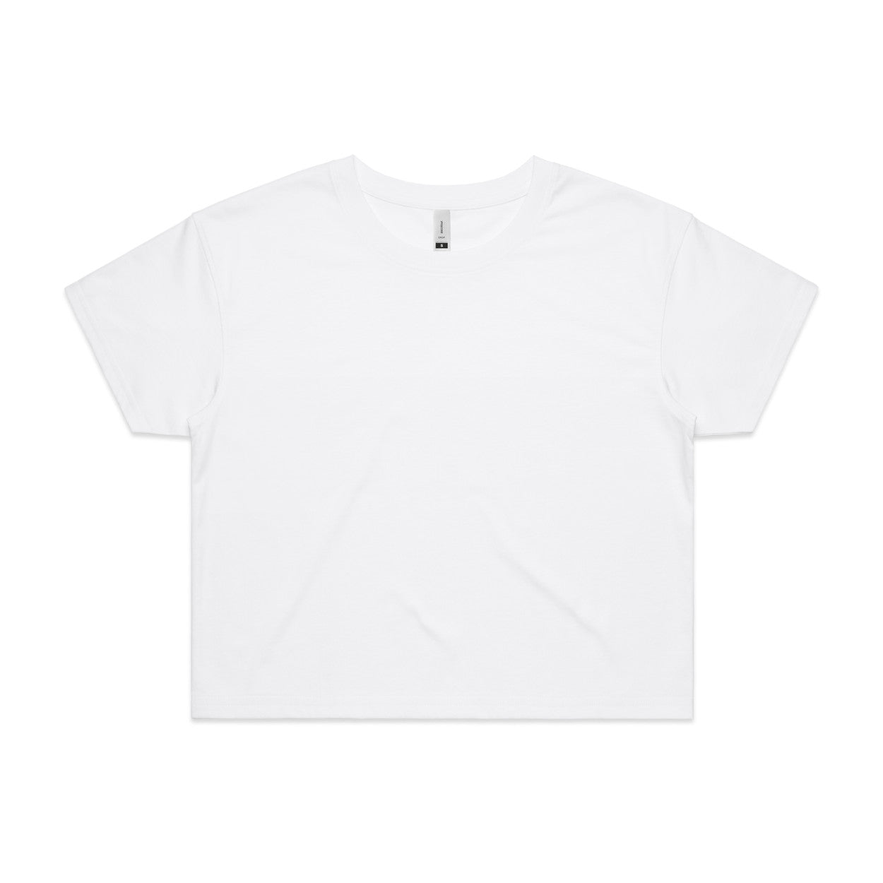 White relaxed fit crop tee, oversized with crew neck