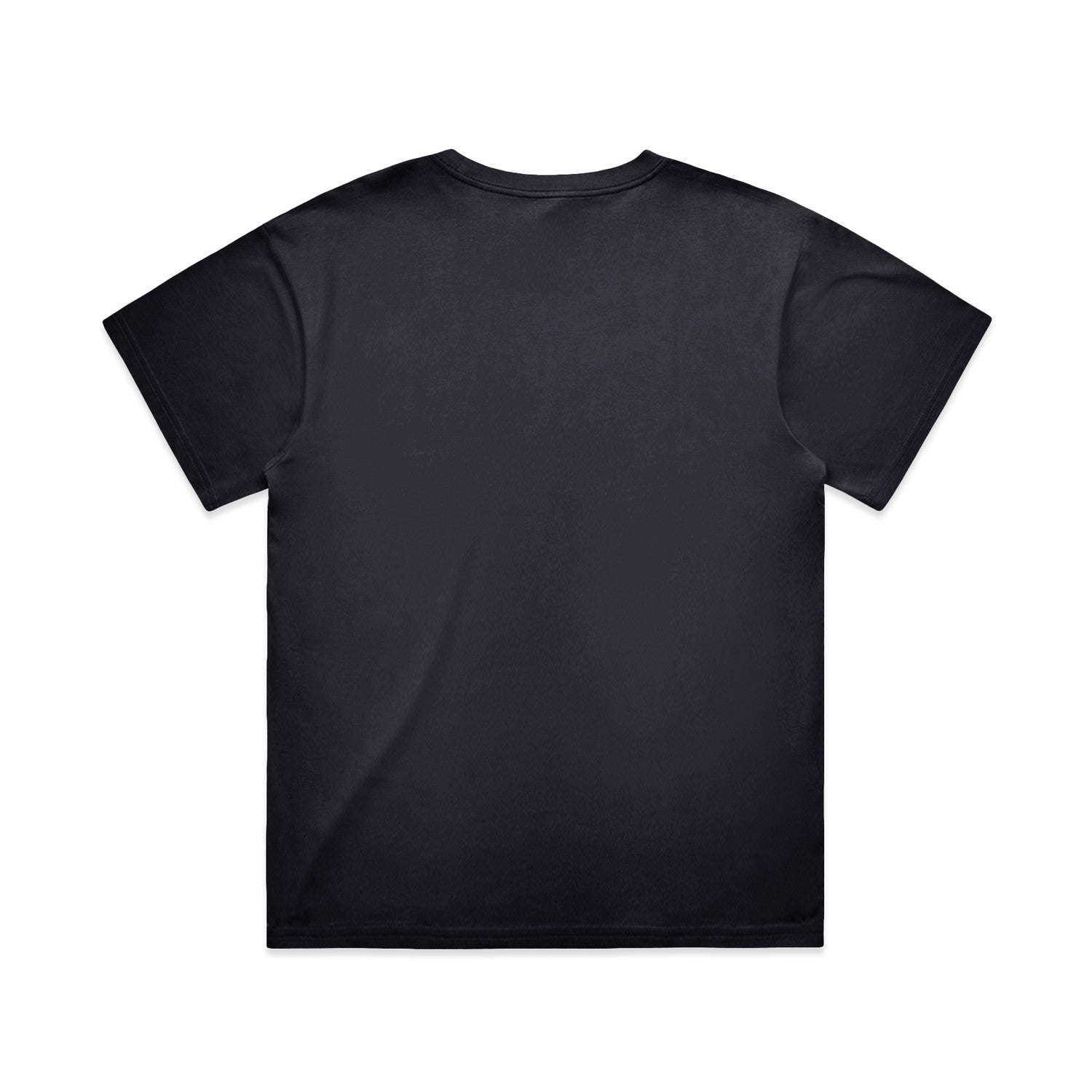 Black relaxed fit t-shirt with short sleeves and ribbed crew neck