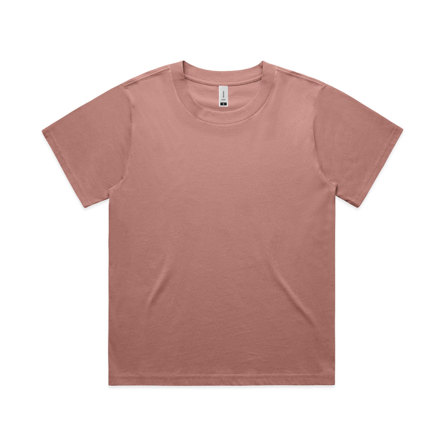 Women’s relaxed fit t-shirt in dusty rose with ribbed crew neck