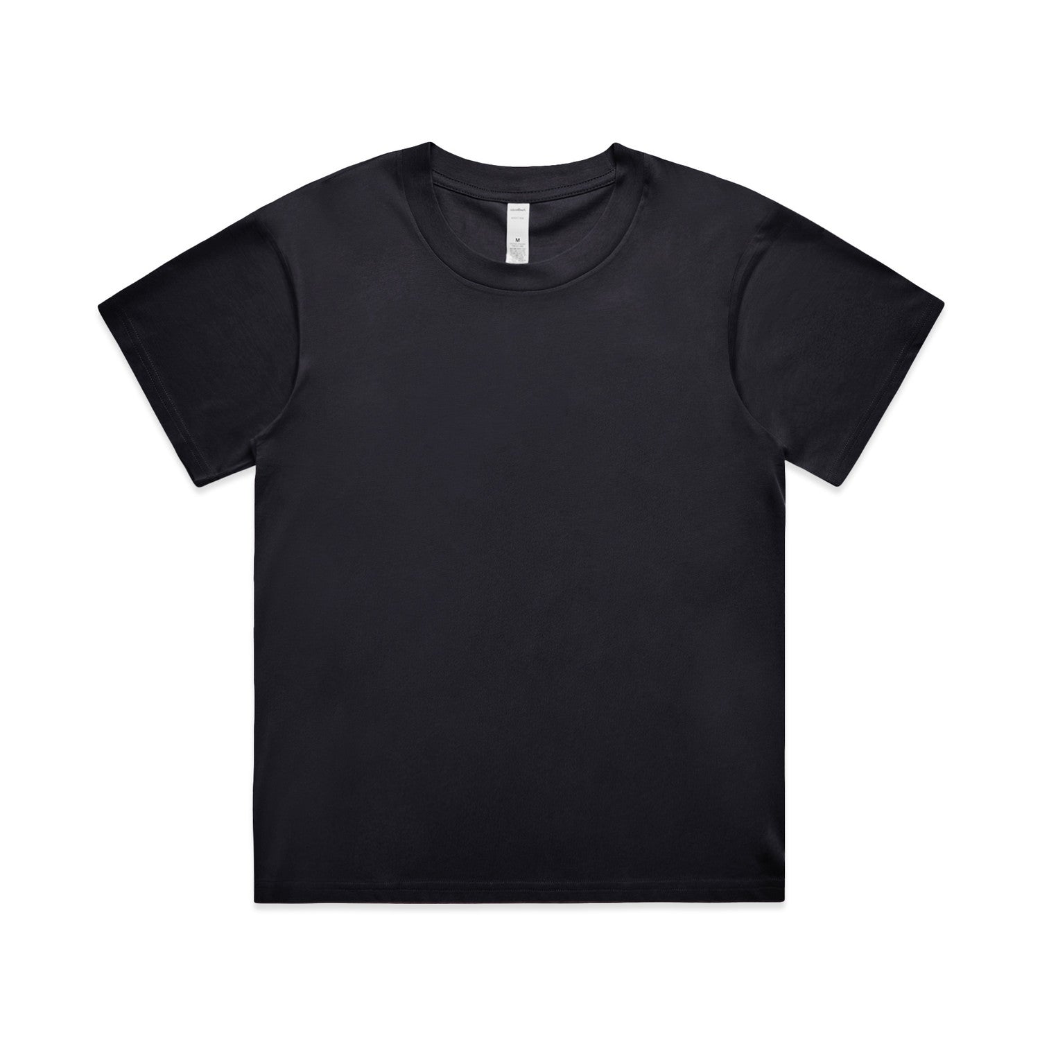 Womens relaxed fit Martina combed cotton black crew neck t-shirt