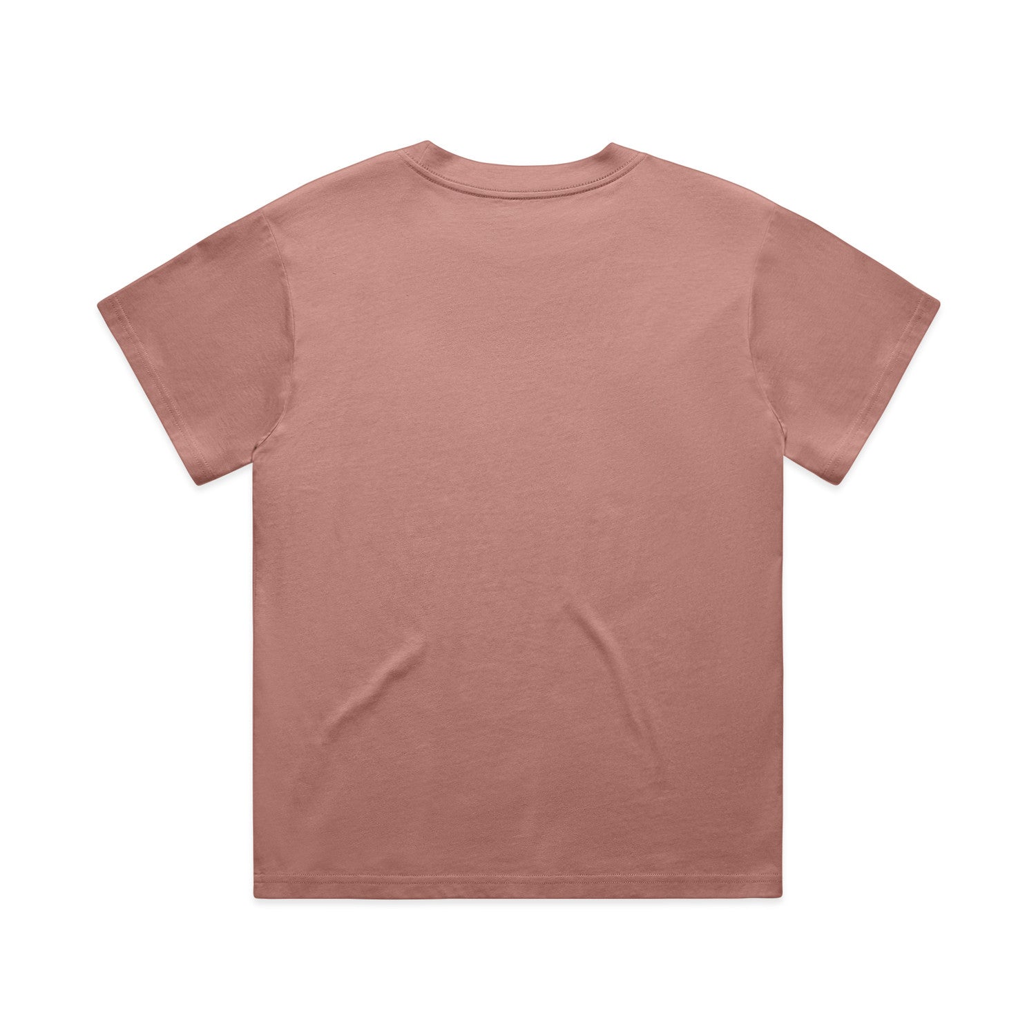 Rose pink womens relaxed fit t-shirt with ribbed crew neck